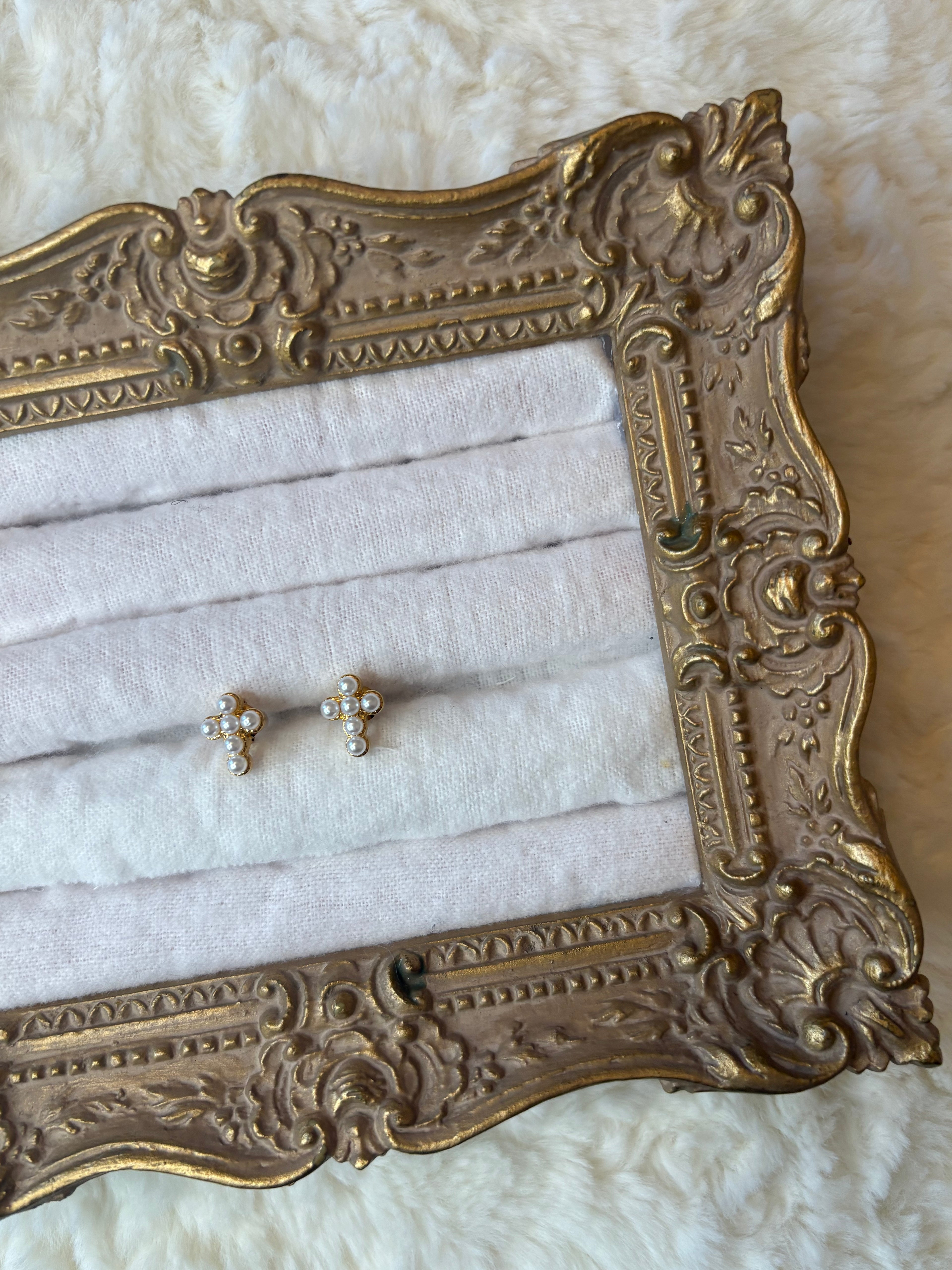 Pearl Cross Studs