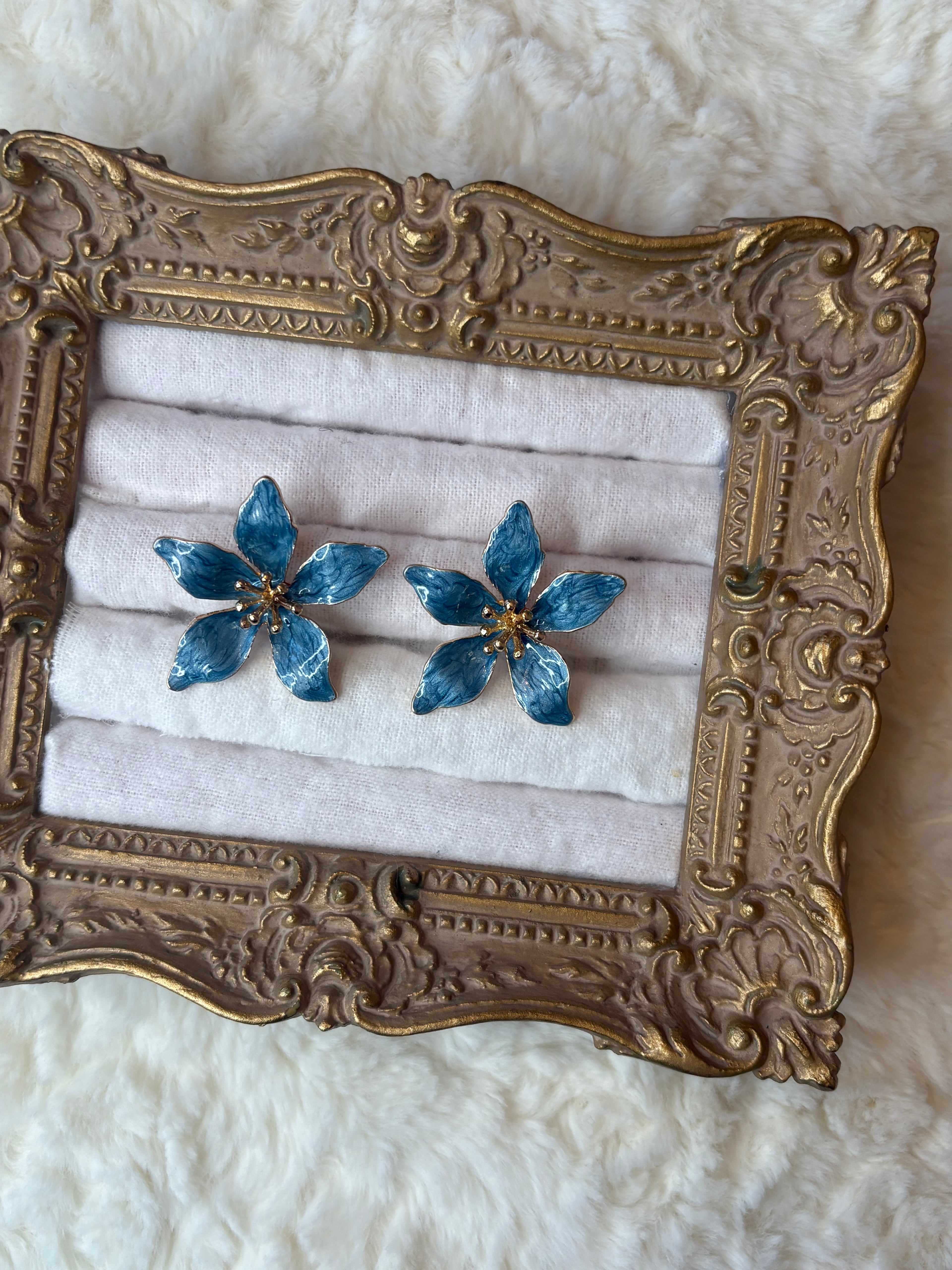 Blue Wildflower Studs