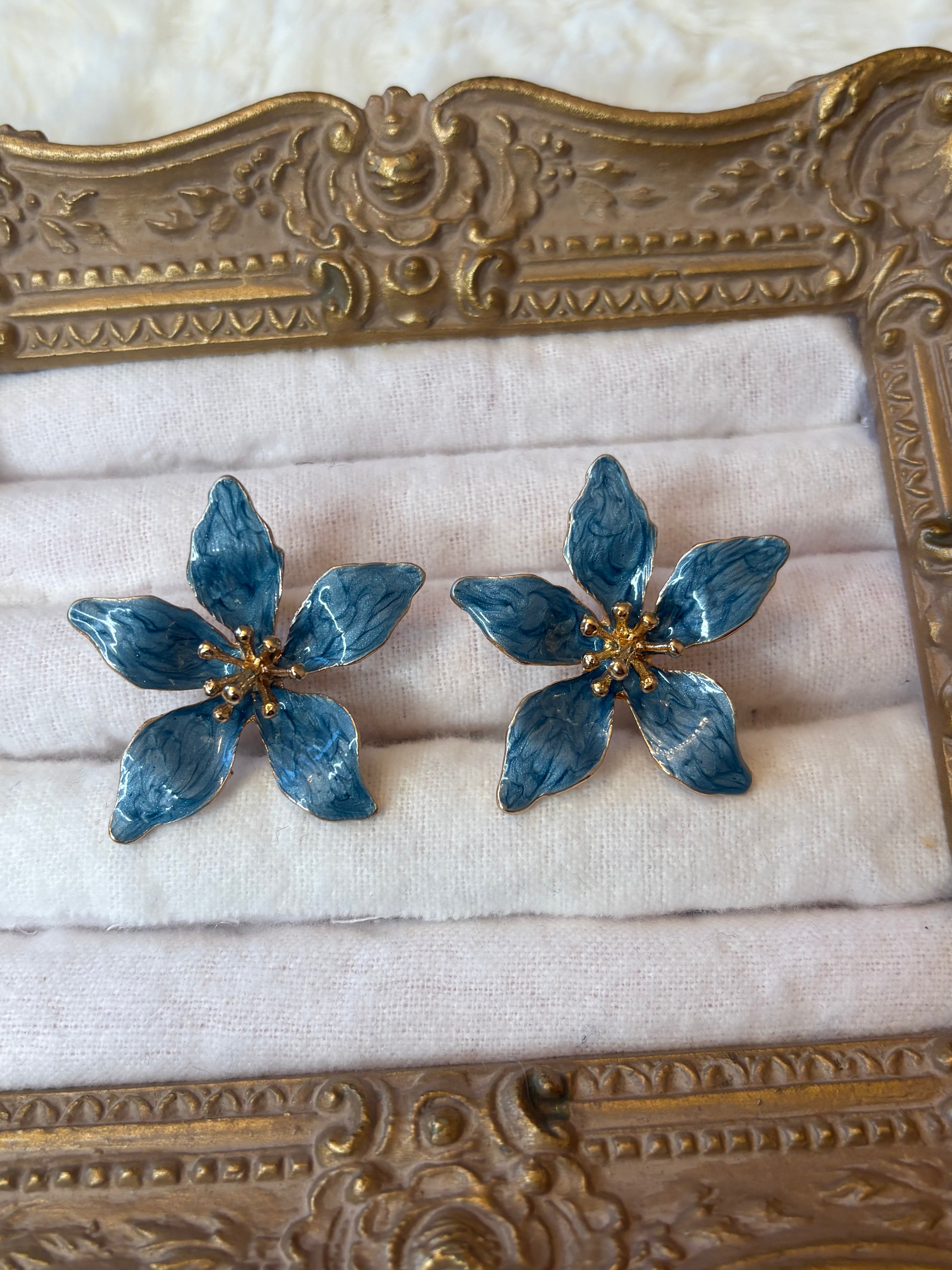 Blue Wildflower Studs